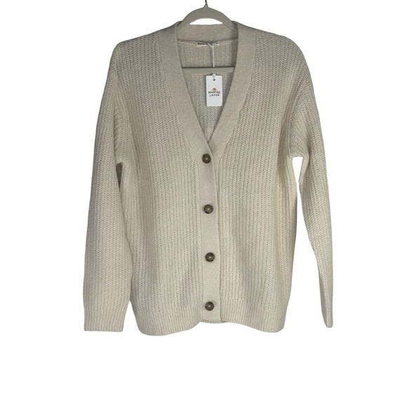 Marine Layer Nova Oversized Cardigan Ivory Wool Blend Women’s Size Small NWT - Picture 5 of 13